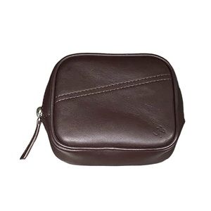 WANT les Essentiels - Small brown leather unisex zippered pouch w/ 2 tone zip